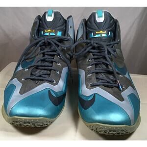 Nike LeBron 11 XI Gamma Blue Armory Slate Cool Grey 616175-401 Men’s Size 15